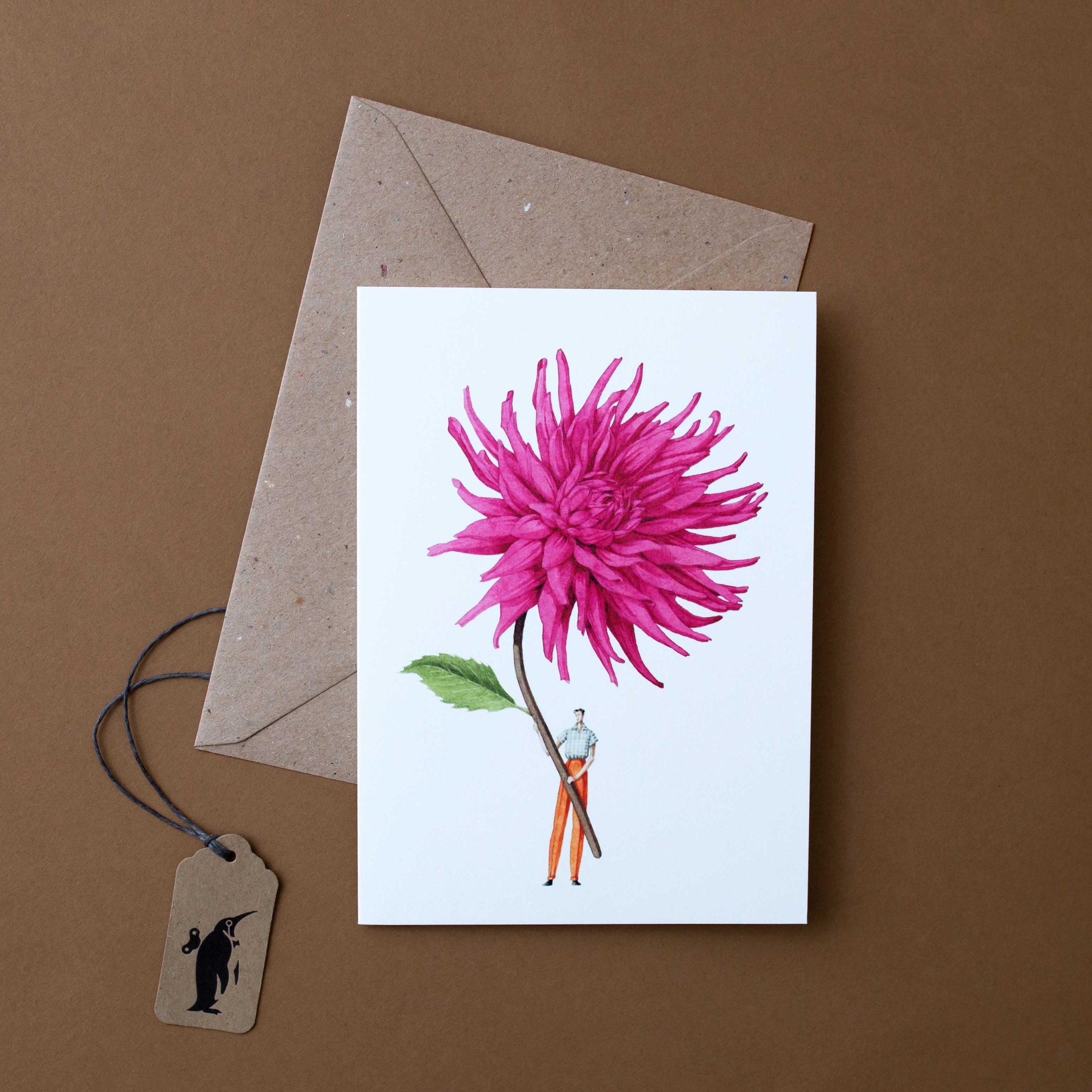 Pink Dahlia Greeting Card