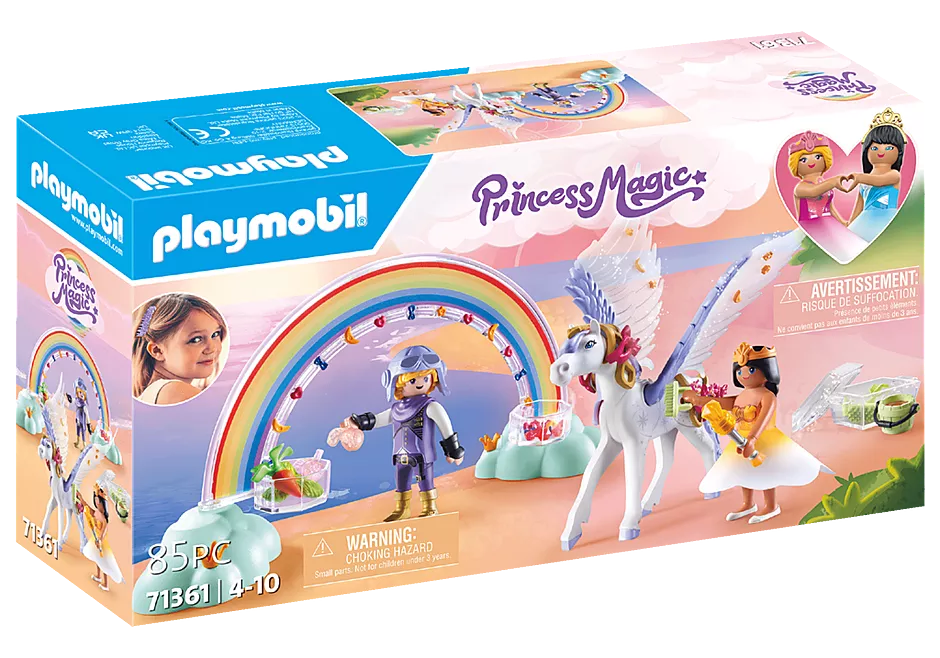 Princess Magic: Pegasus with Rainbow in the Clouds