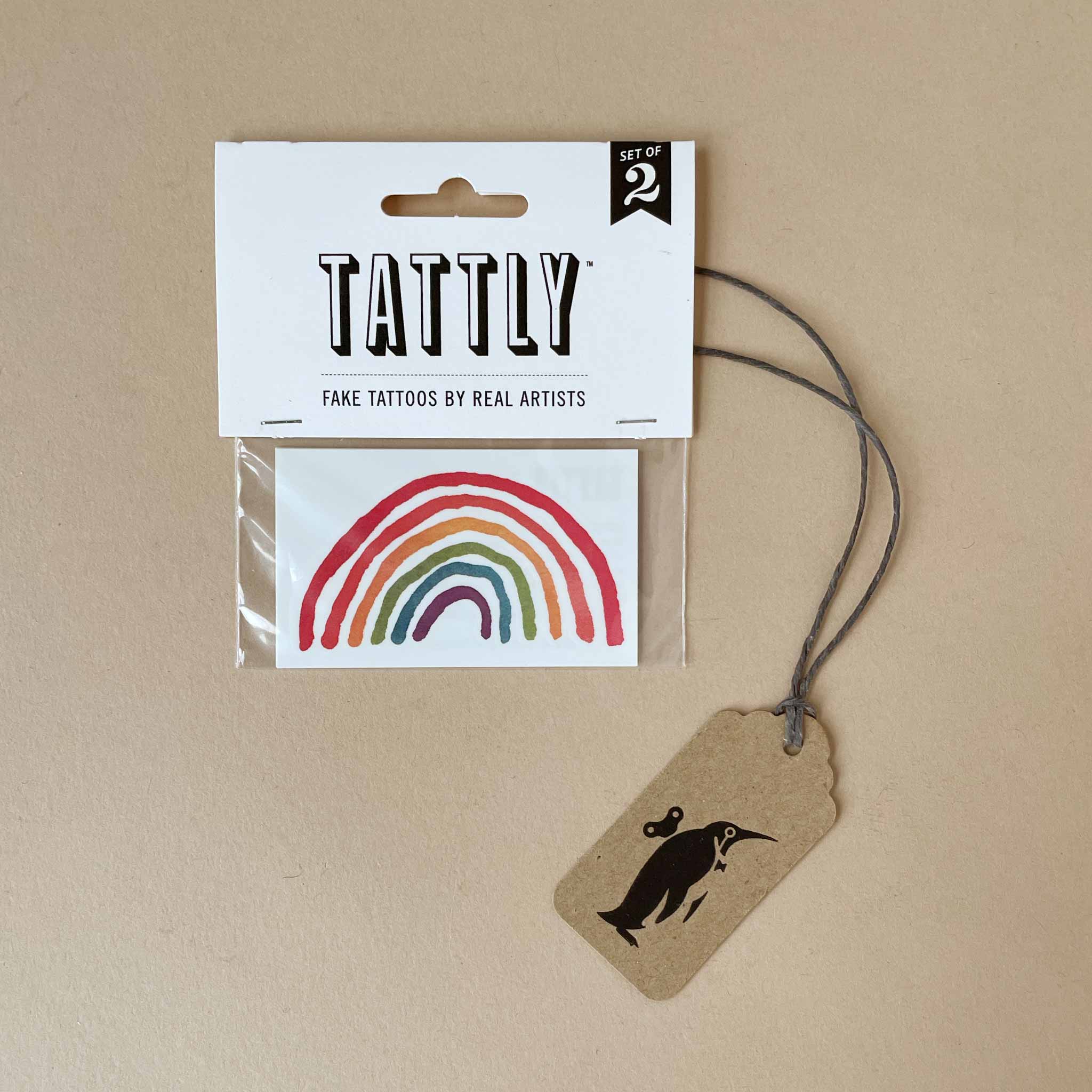 Rainbow Doodle Temporary Tattoo Pair