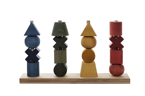 Rainbow Colored XL Wood Stacking Toy