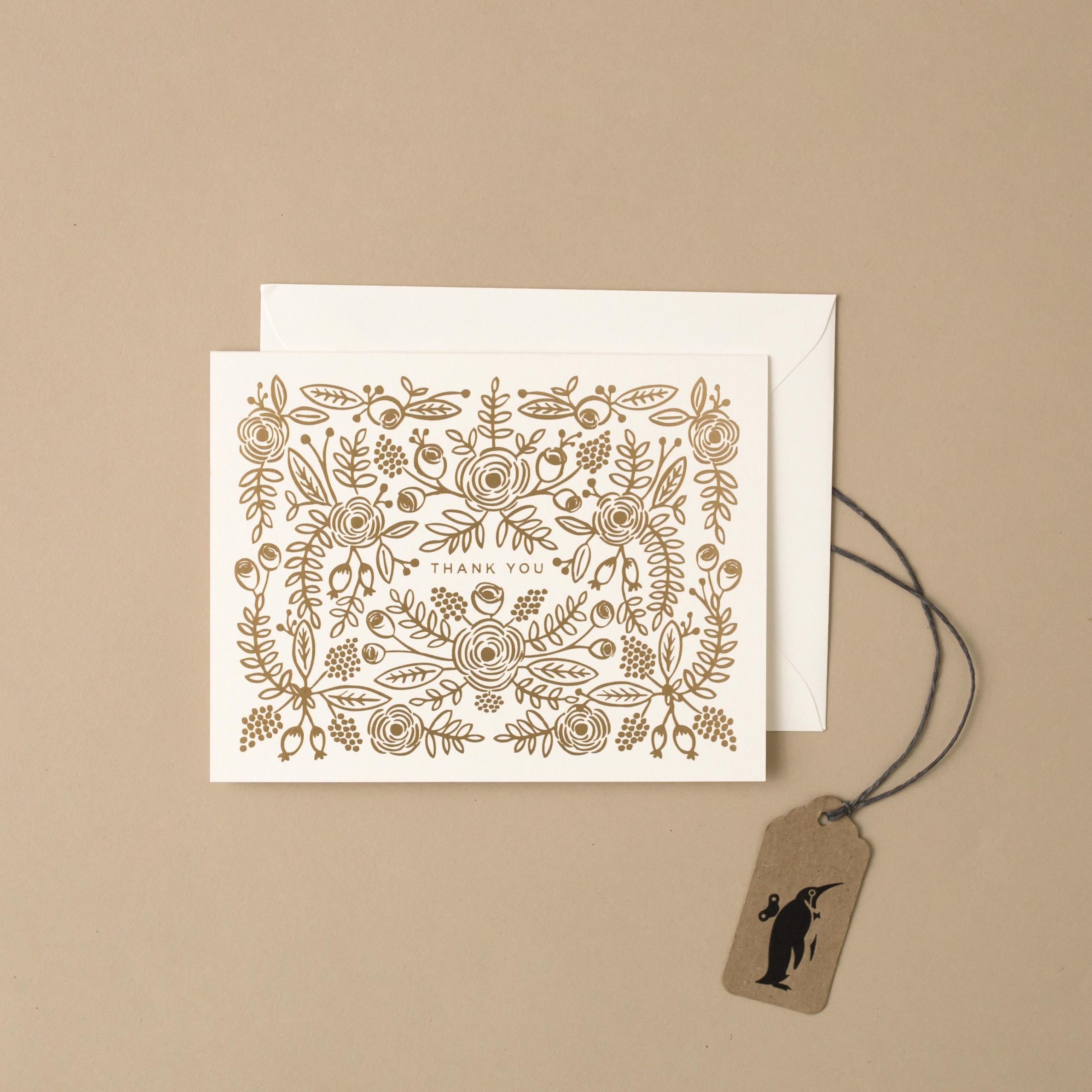 Rose Gold Thank You Greeting Card