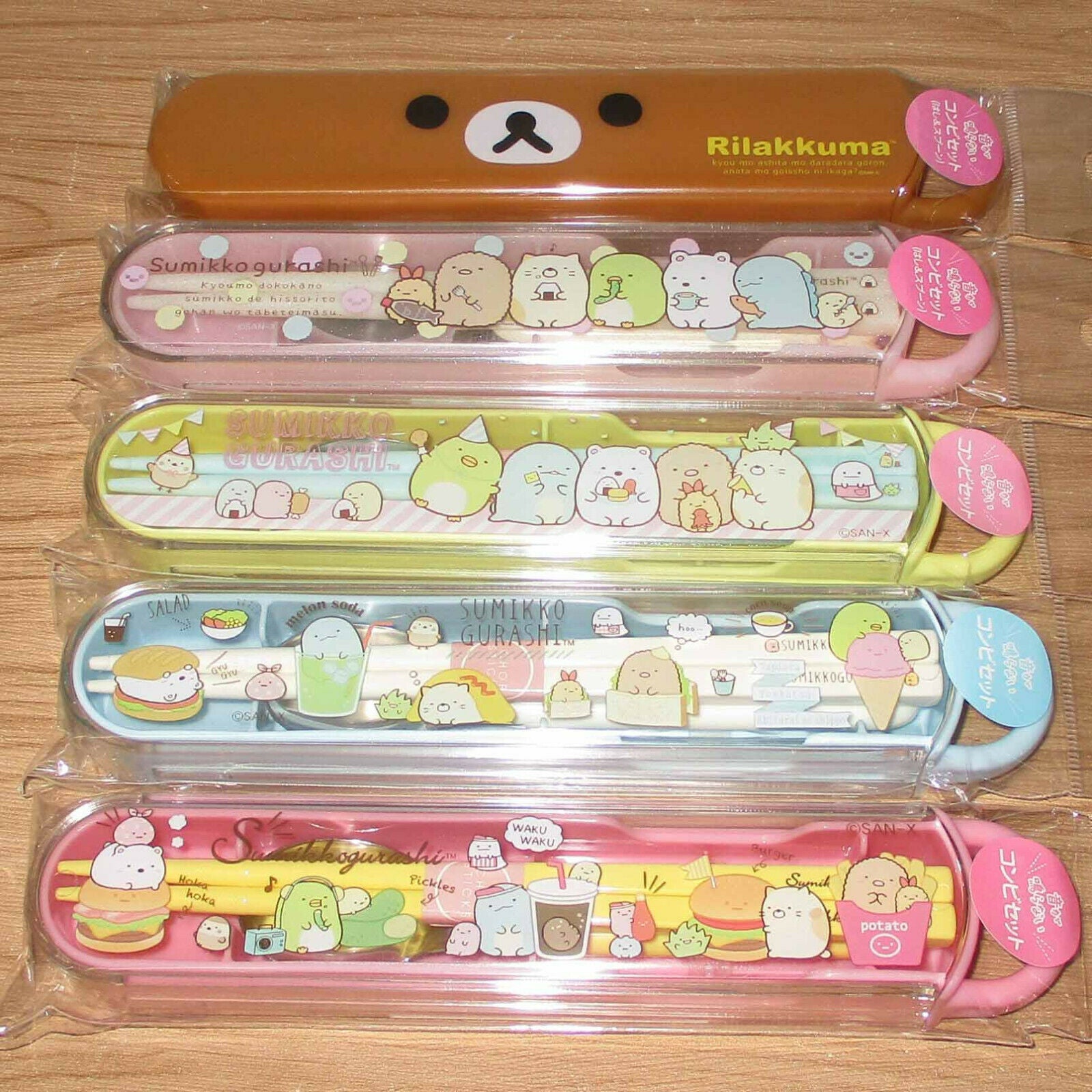 Japan San-X Sumikko Gurashi / Rilakkuma Spoon Chopsticks and Case