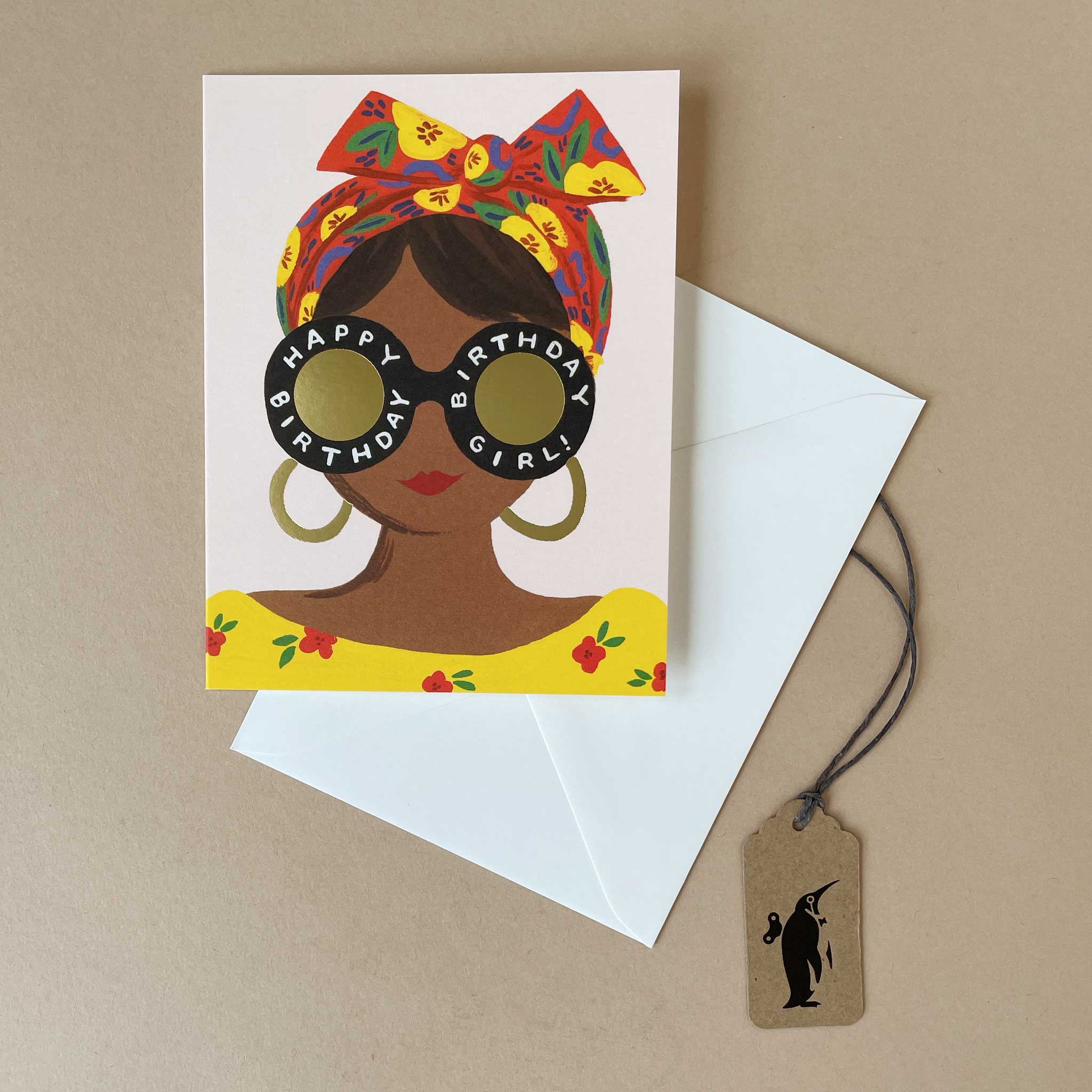 Scarf Birthday Girl Greeting Card
