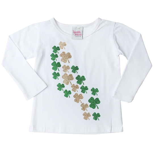 Couture Clips Falling Shamrocks Long Sleeve T-Shirt