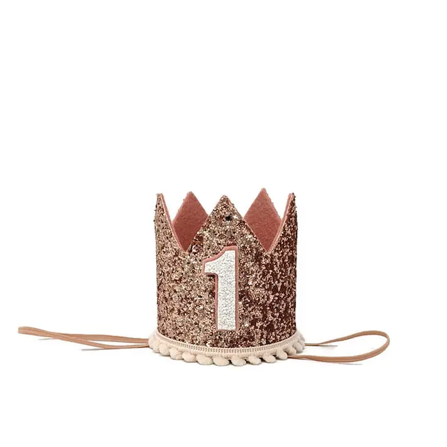Little Blue Olive Rose Gold Glitter Crown
