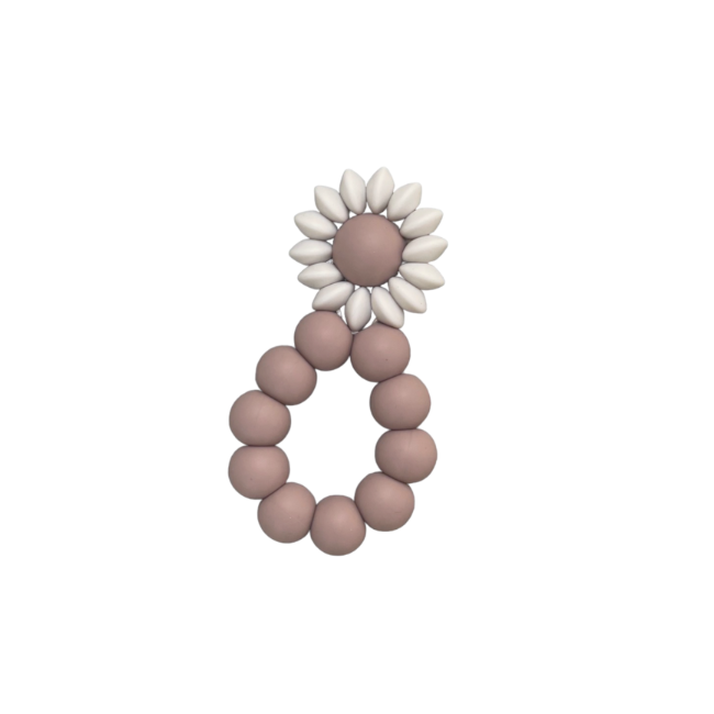 Three Hearts Modern Teething Accessories Sunny Teether In Adobe Rose