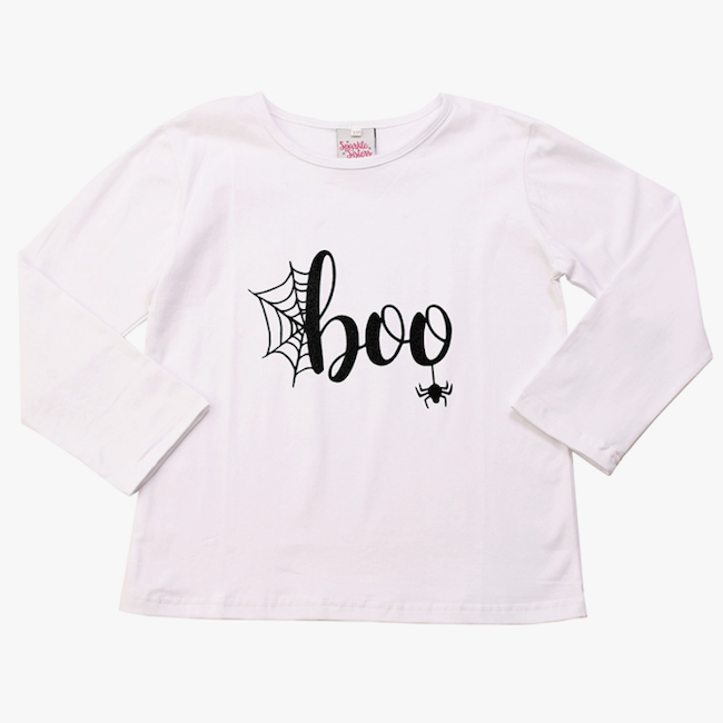 Couture Clips Spider Boo Long Sleeve Tee Shirt