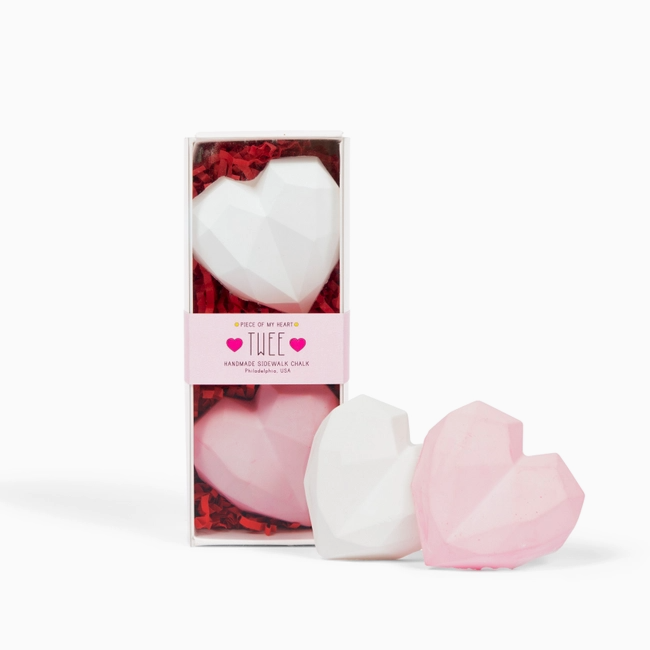 Twee Piece Of My Heart Handmade Sidewalk Chalk - Pink/White