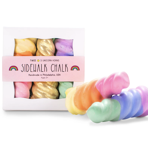 Twee Rainbow Unicorn Horn Sidewalk Chalk - 3 Pack