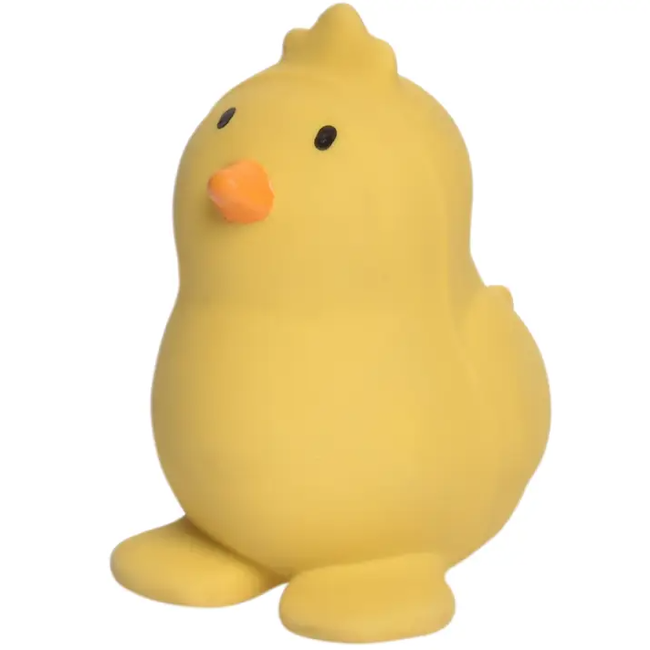 Tikiri Chick Natural Organic Rubber Teether, Rattle & Bath Toy