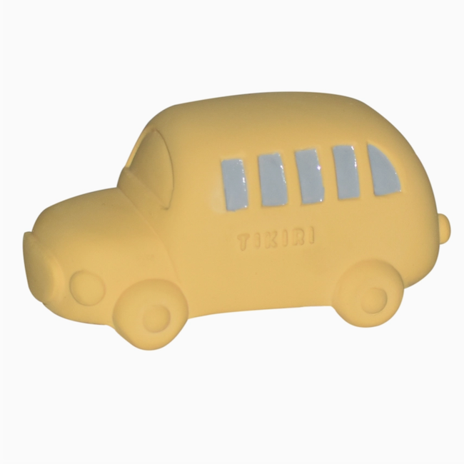 Tikiri Bus Natural Rubber Teether, Rattle & Bath Toy