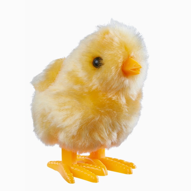 Toysmith Yellow Fuzzy Chick Wind Ups, Spring, Hopping Action