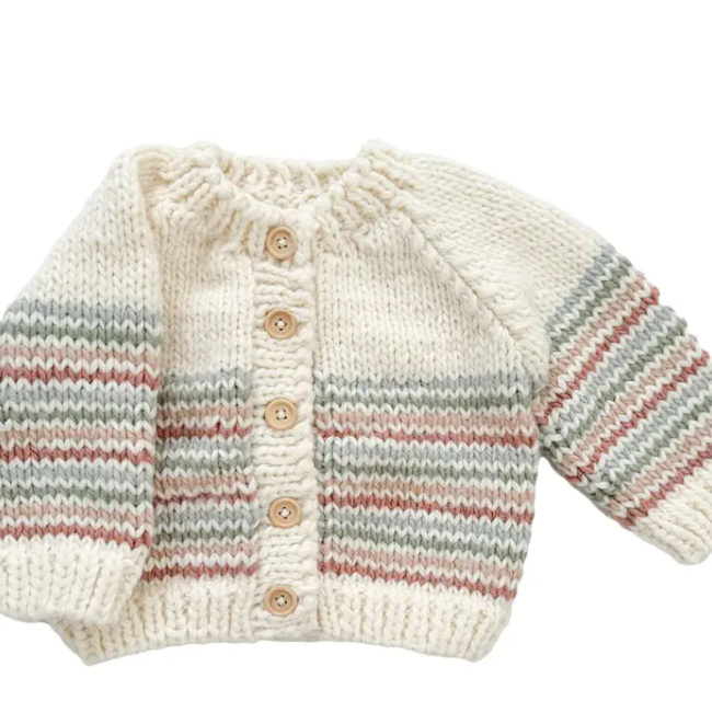 The Blueberry Hill Stripe Cardigan Pastel