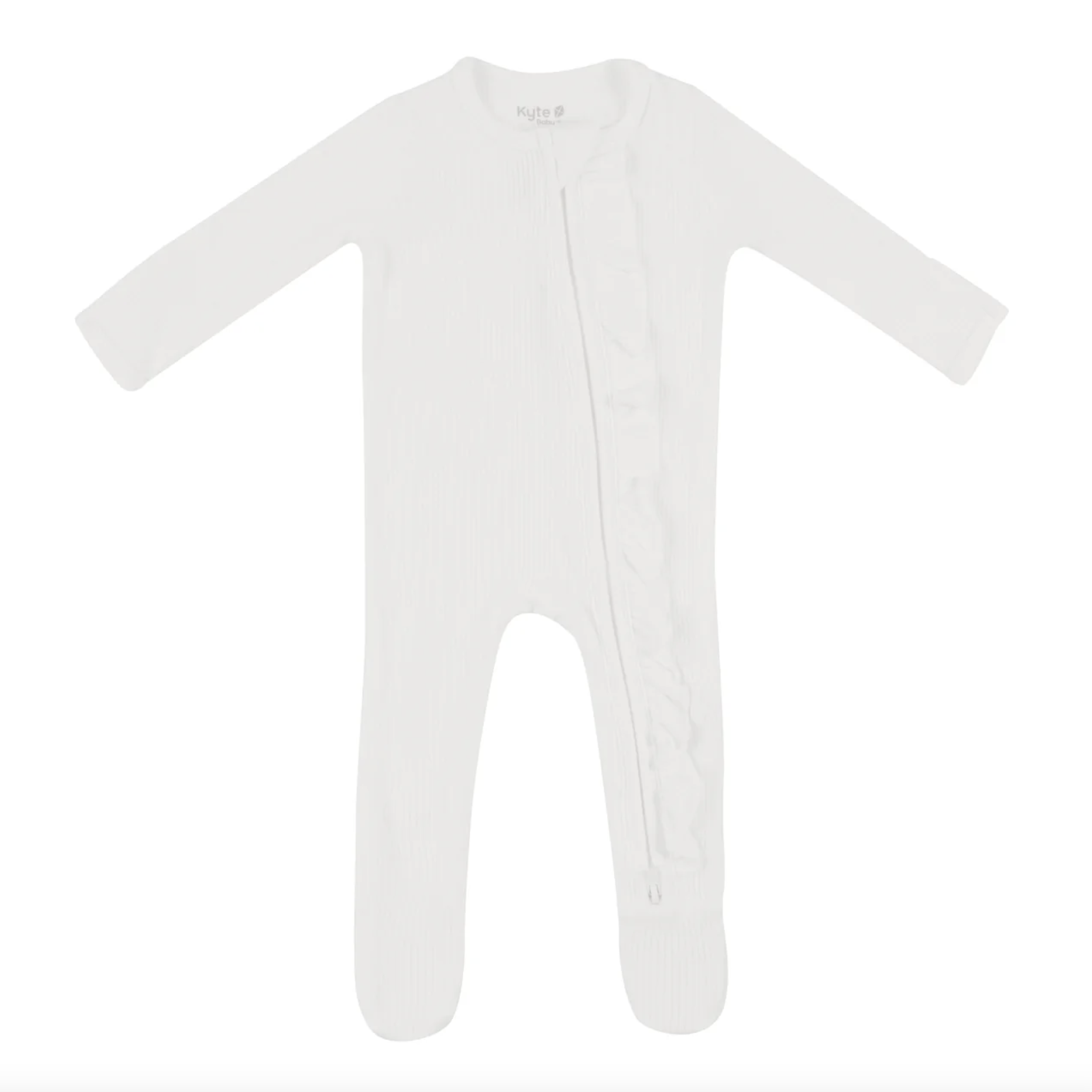Kyte Baby Ribbed Ruffle Zipper Footie