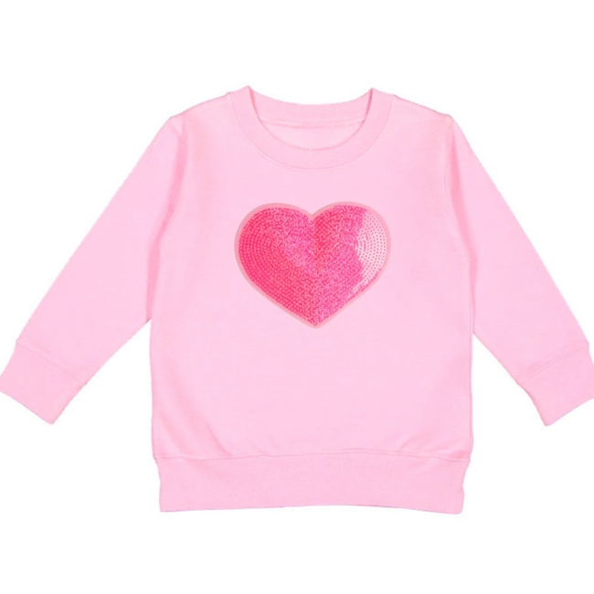 Sweet Wink Heart Sequin Patch Valentine's Day Sweatshirt