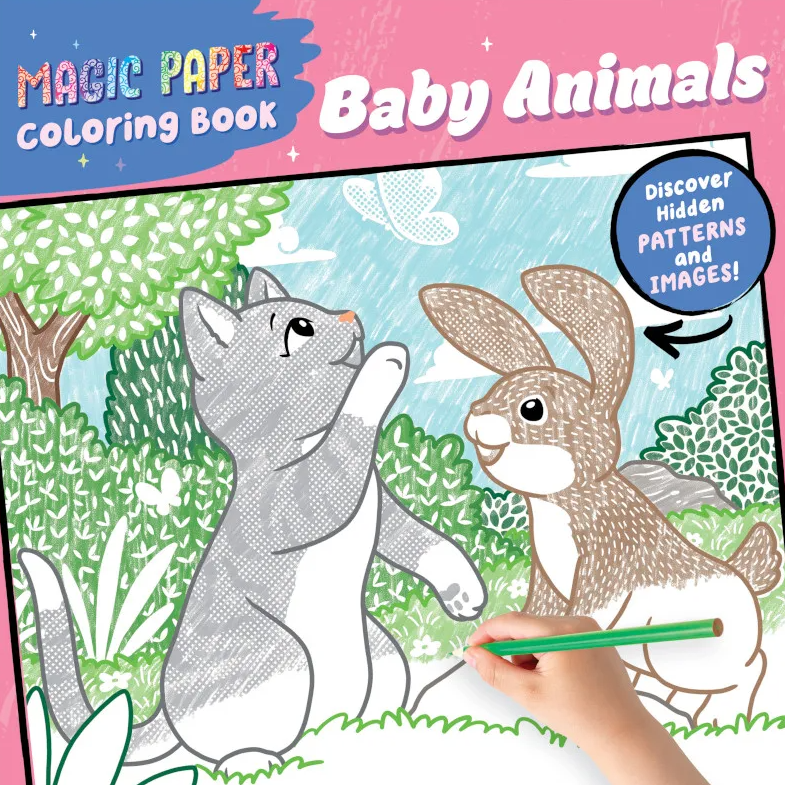 Sourcebooks Magic Paper Coloring Book: Baby Animals