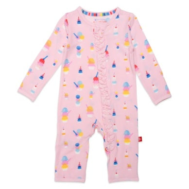 Pink Sundae Funday Coverall With Ruffles
