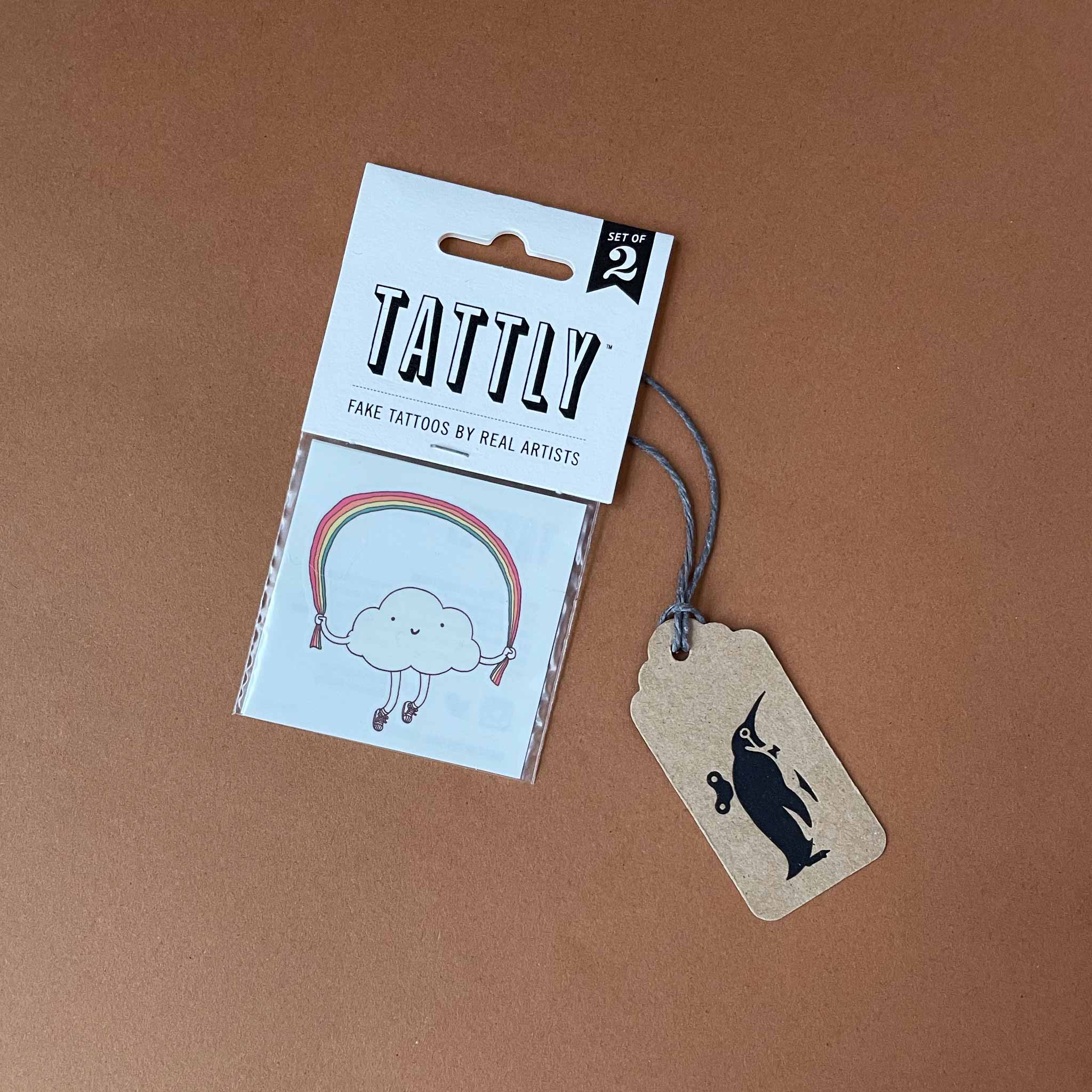 Skipping Rainbow Temporary Tattoo Pair