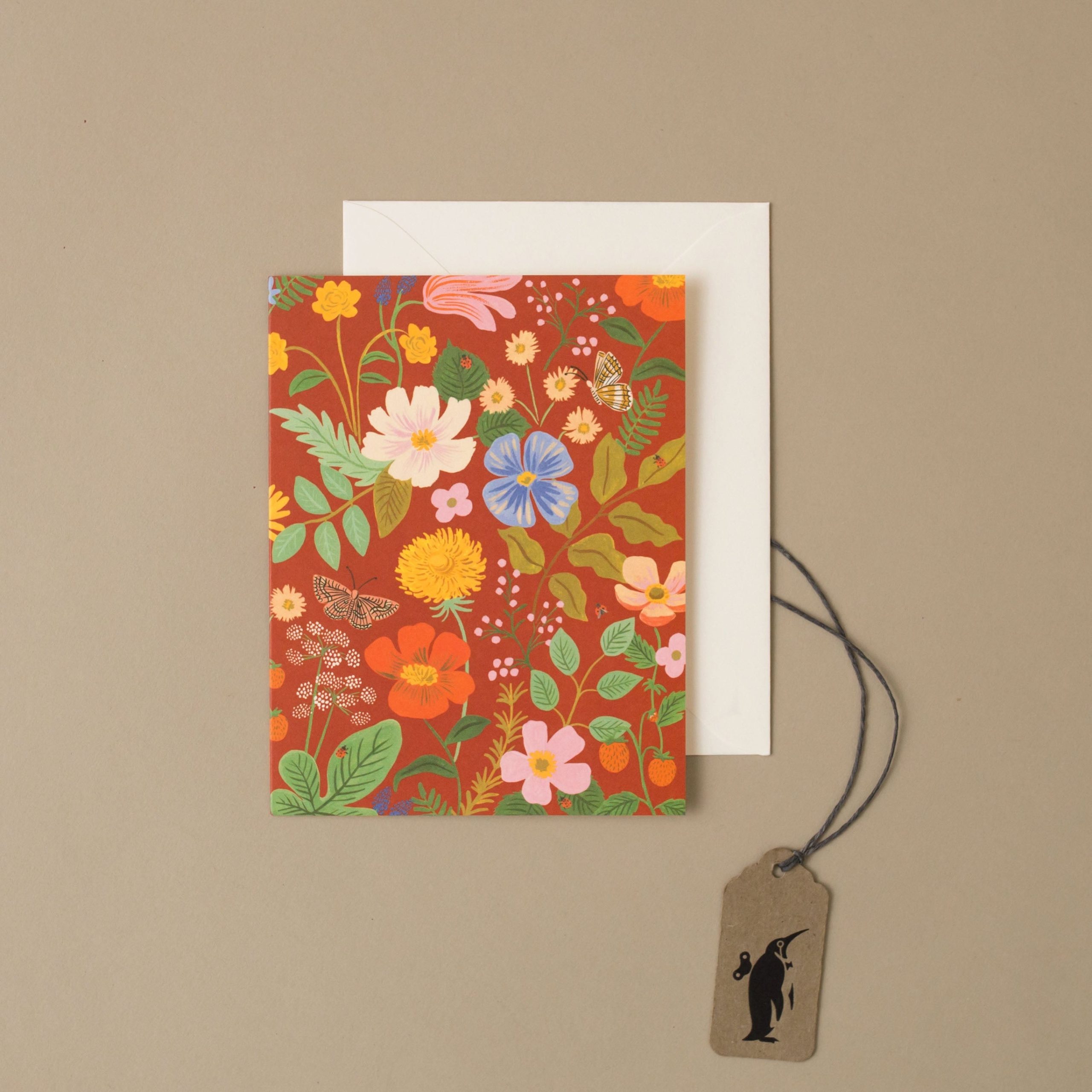 Strawberry Fields Greeting Card | Red