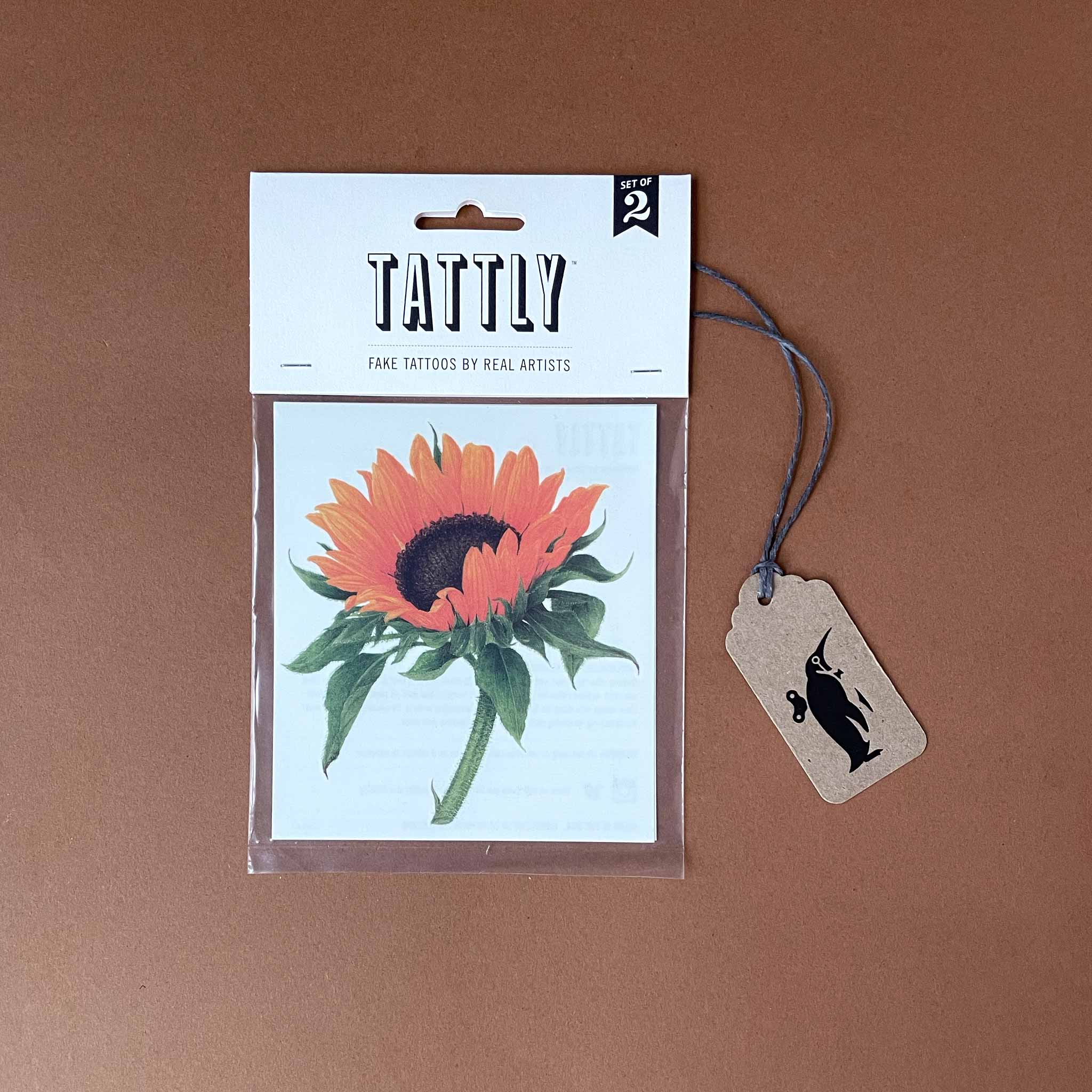 Sunflower Temporary Tattoo Pair