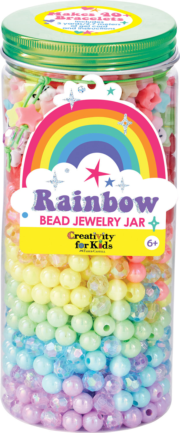 Rainbow Bead Jewerly Jar