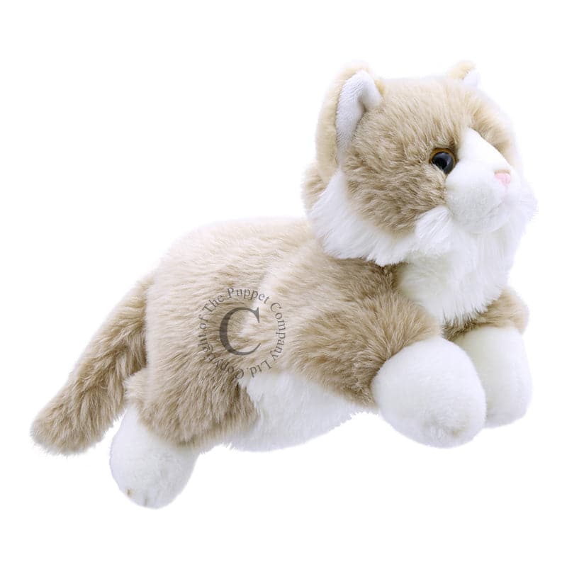 Full Bodied Puppet - Cat - Beige & White
