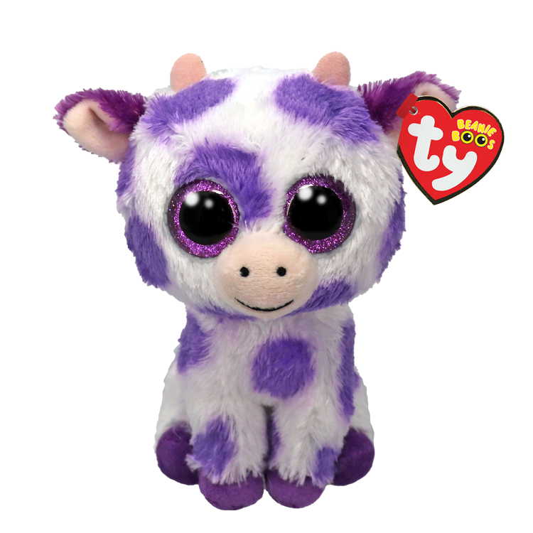 Beanie Boo - Ethel Purple Spotted Cow - 6" Small