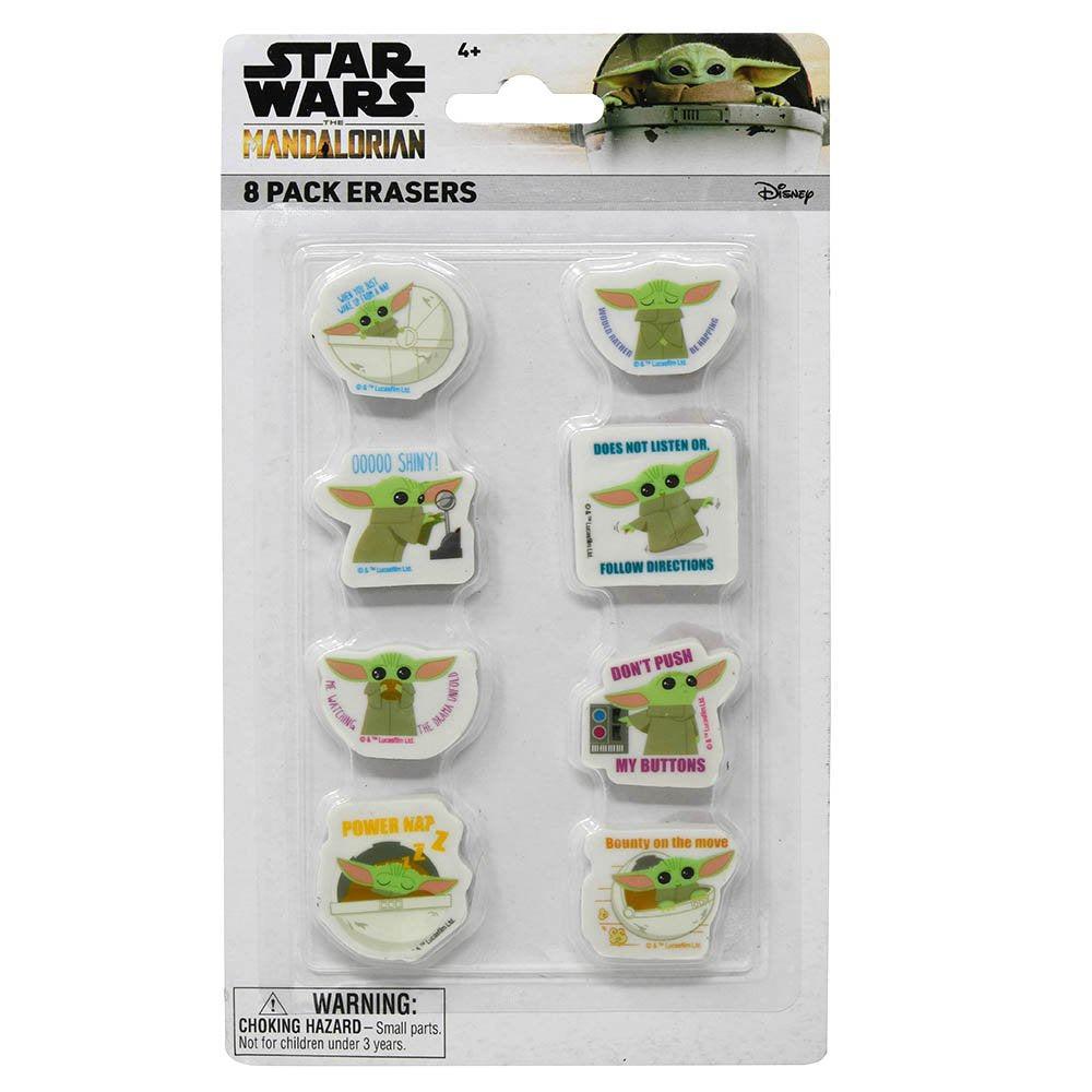 Mandalorian The Child 8 Pack Eraser on blister card