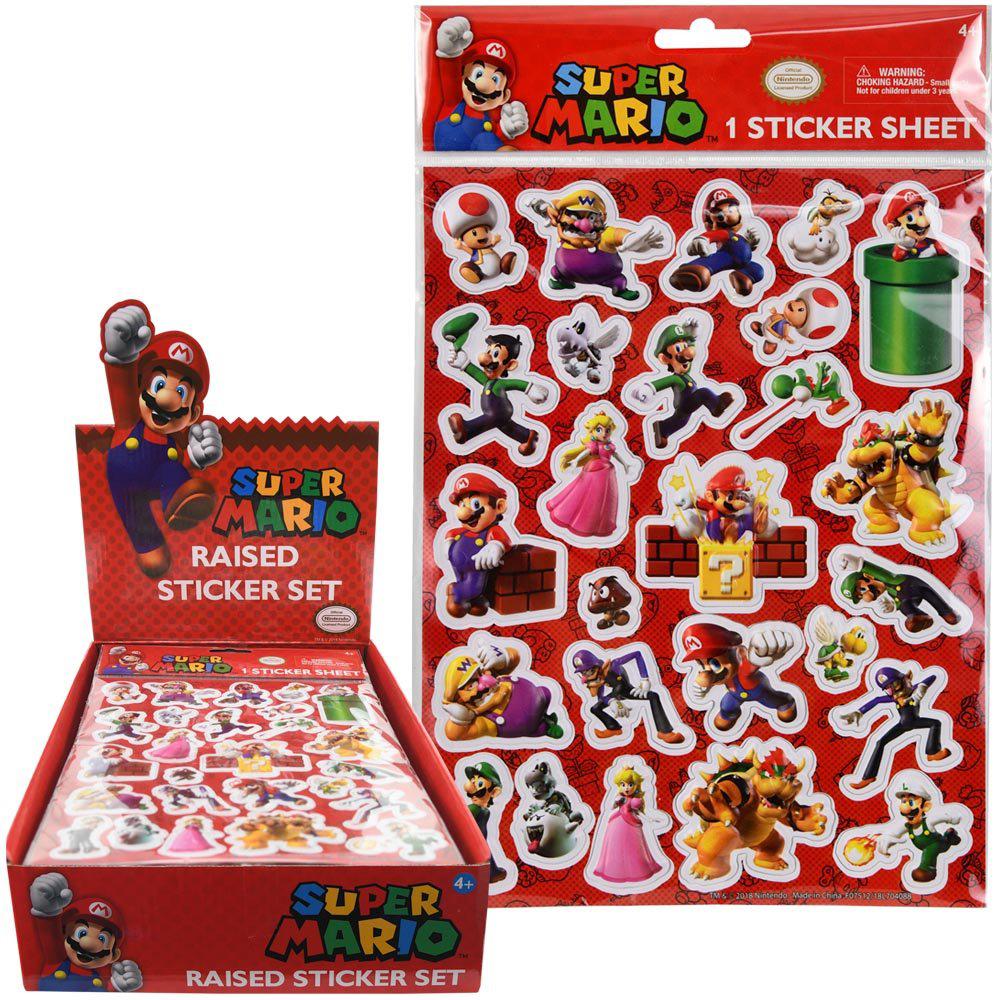 Super Mario Raised Sticker Sheet