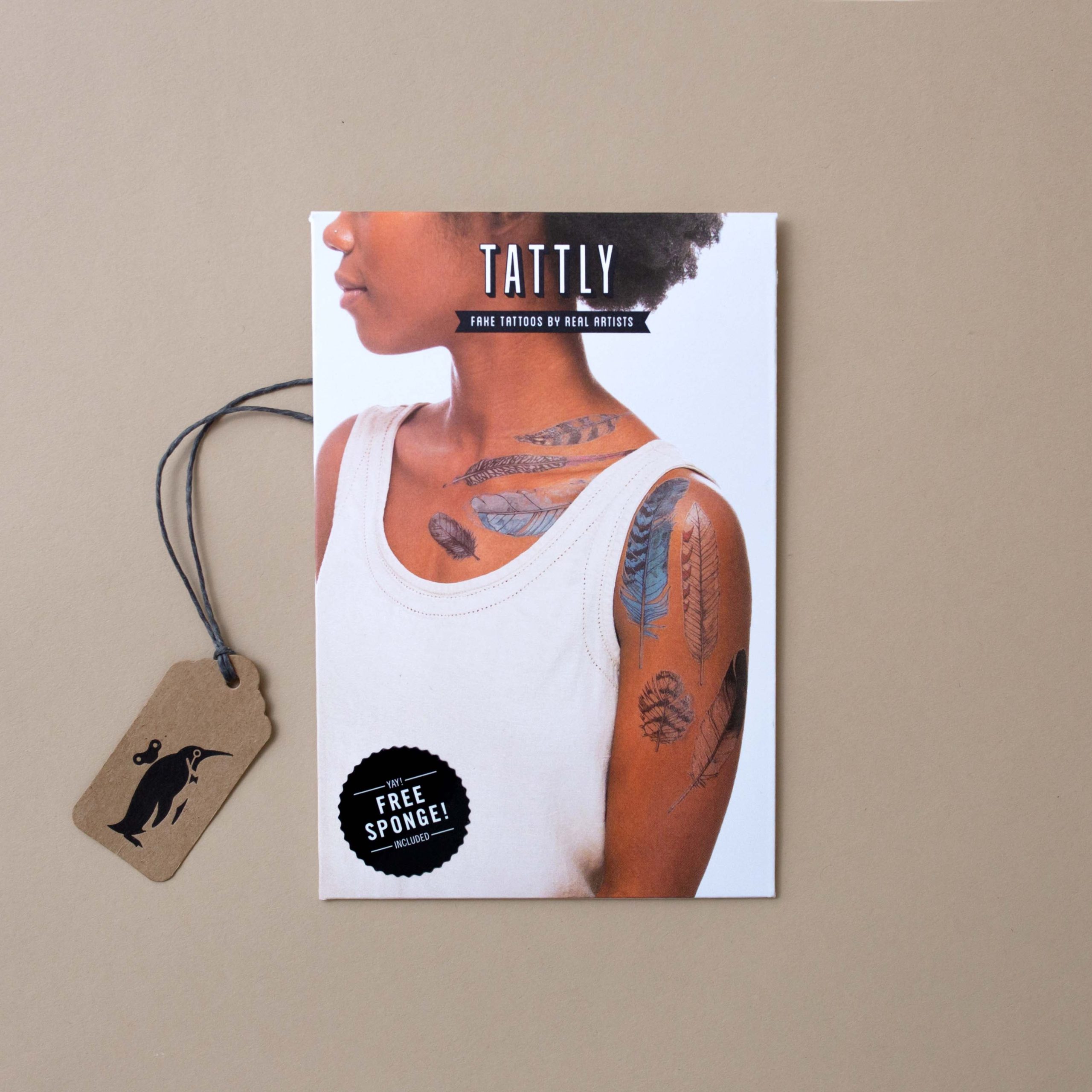 Watercolor Feathers Temporary Tattoo Set