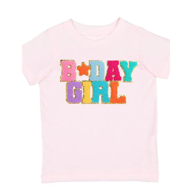 Sweet Wink Birthday Girl Short Sleeve Patch T-Shirt