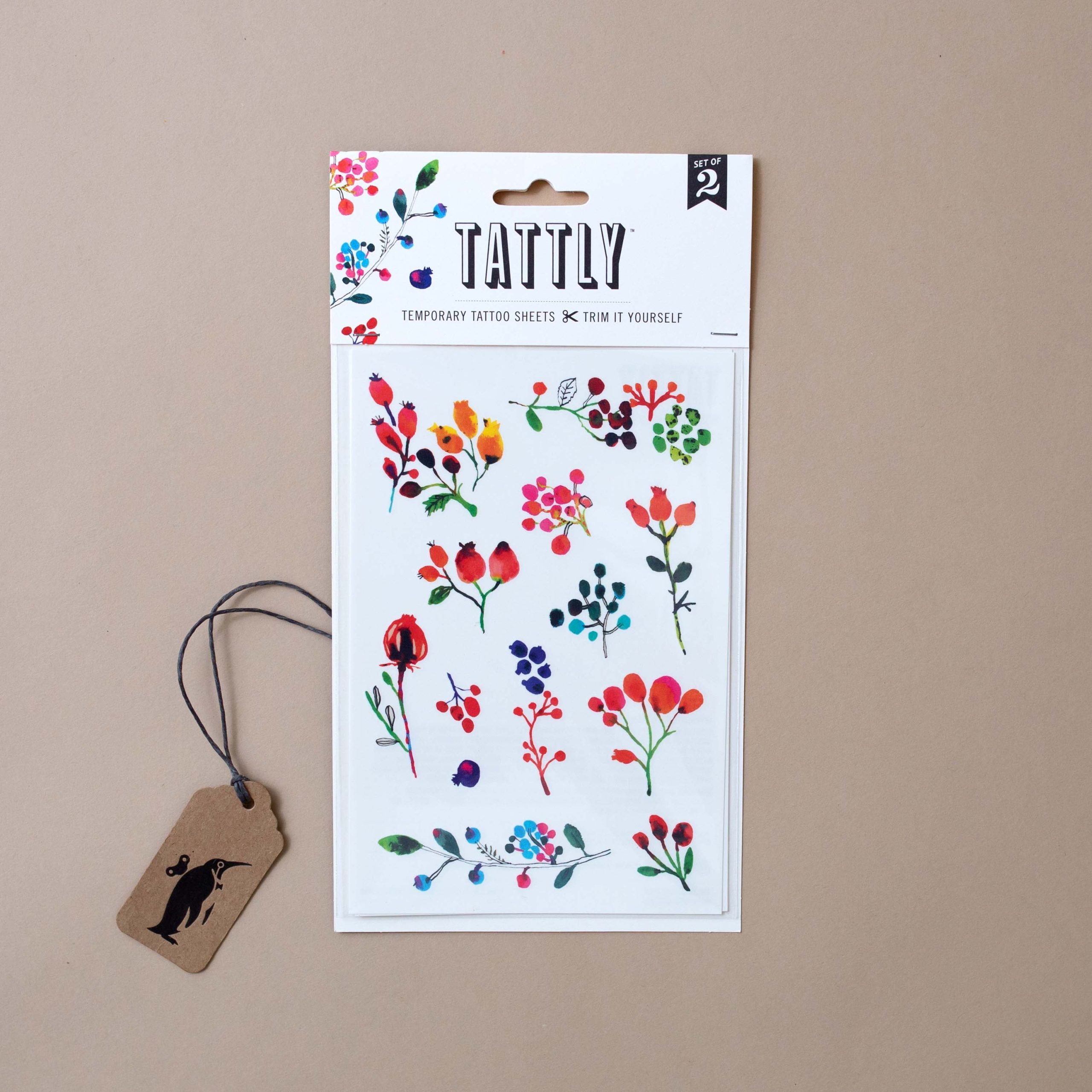 Wild Berries Temporary Tattoo Sheet