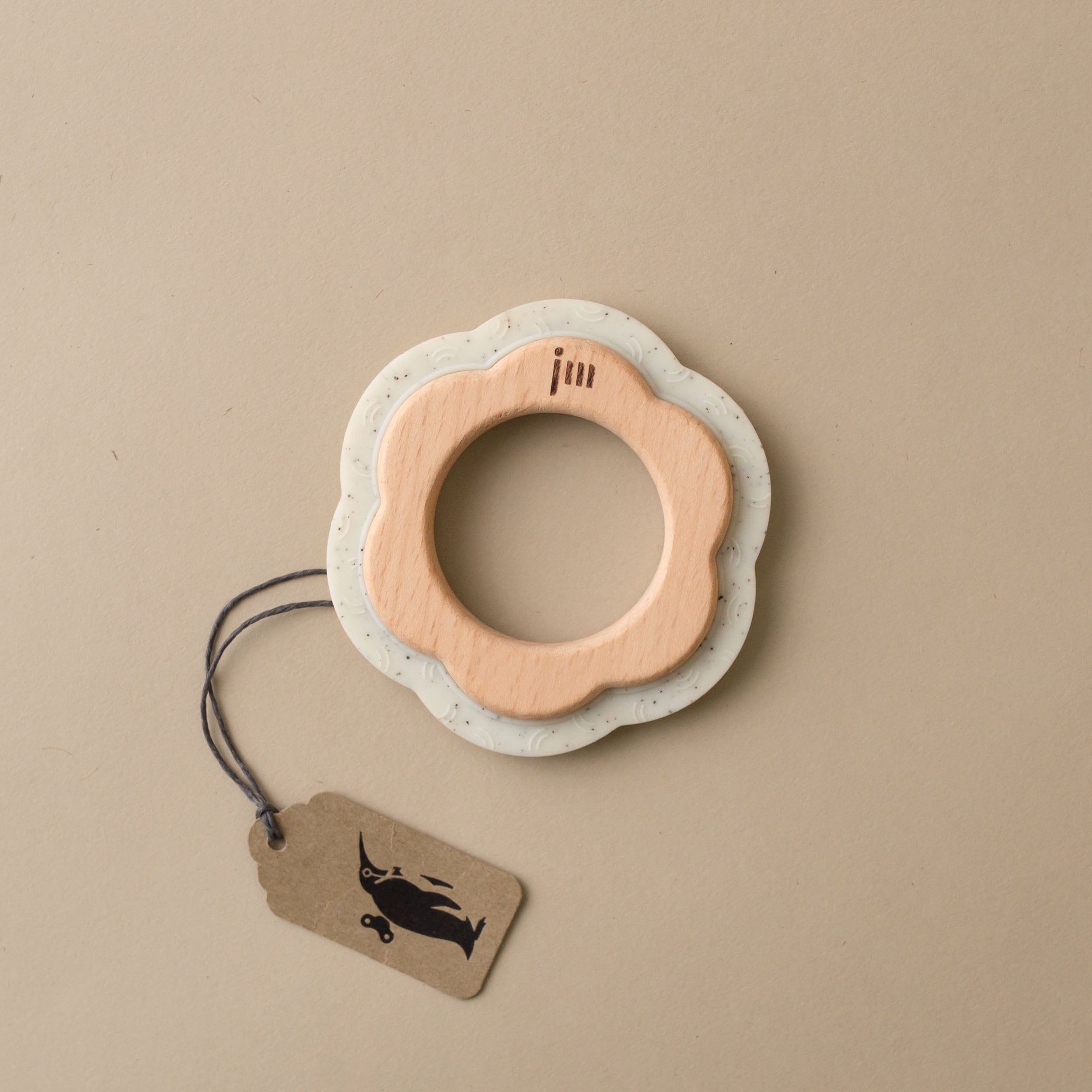 Wood & Silicone Teether | Oatmeal
