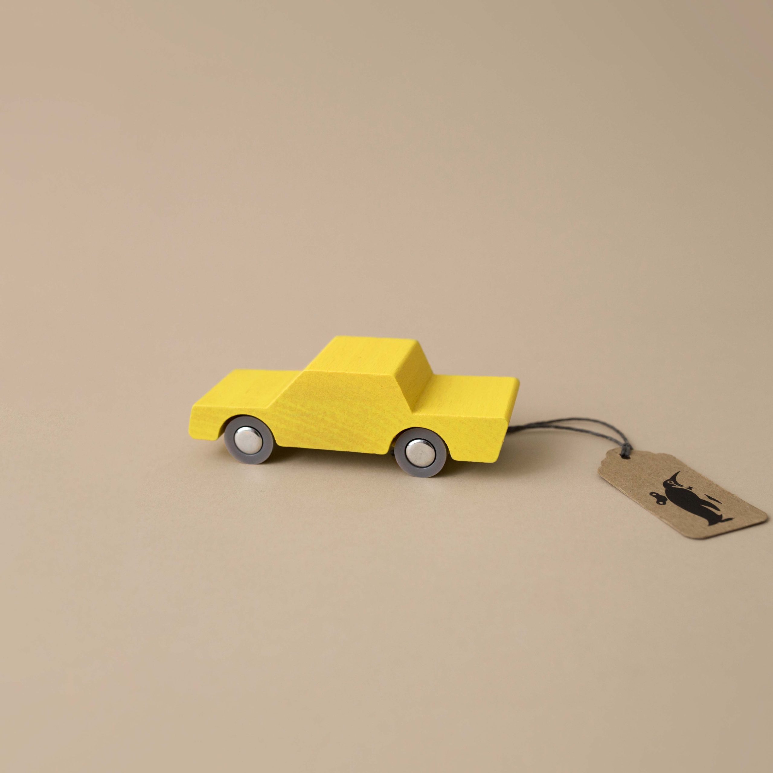 Wooden Back & Forth Car | Yellow