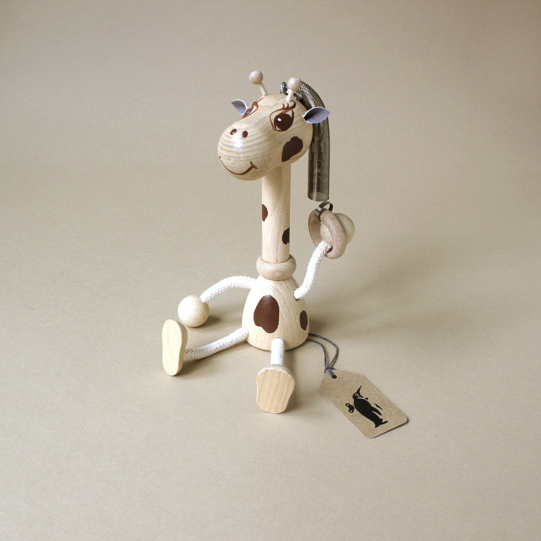 Wooden Pull-Spring Giraffe