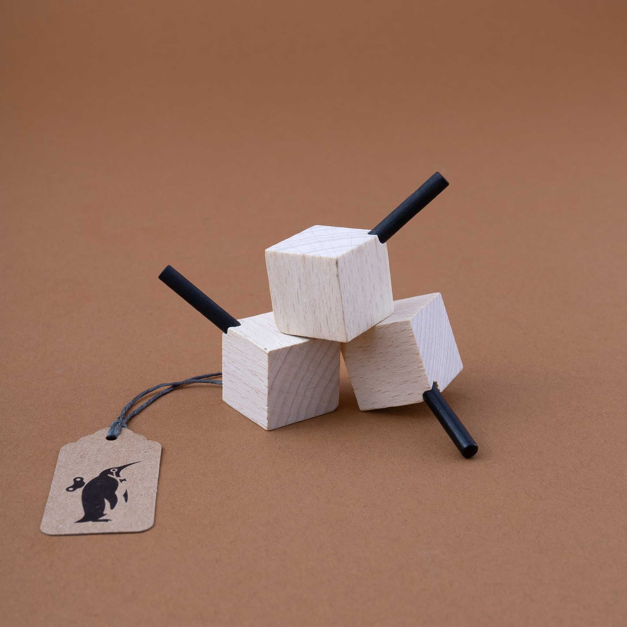 Wooden Spinning Top | Cube