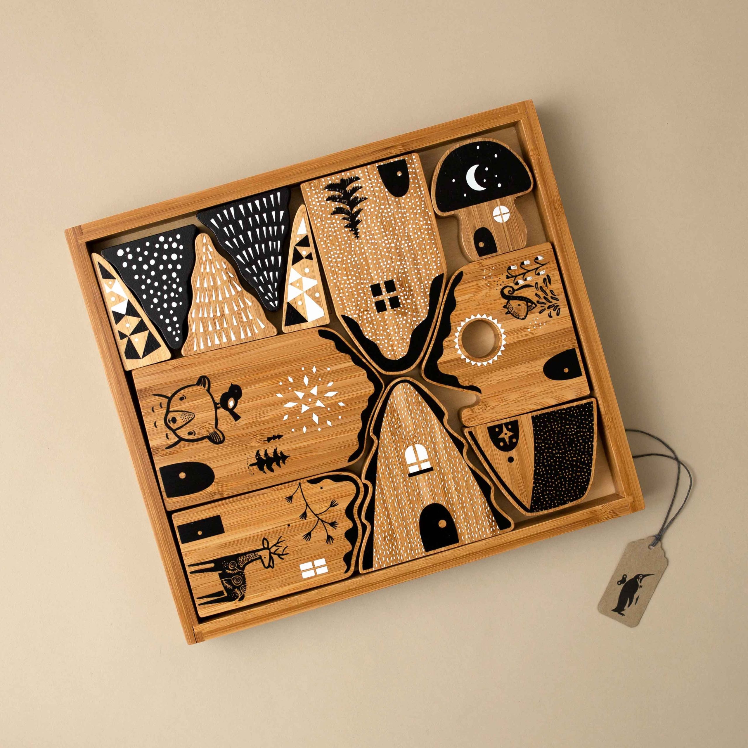 Woodland Village Wooden Block Set