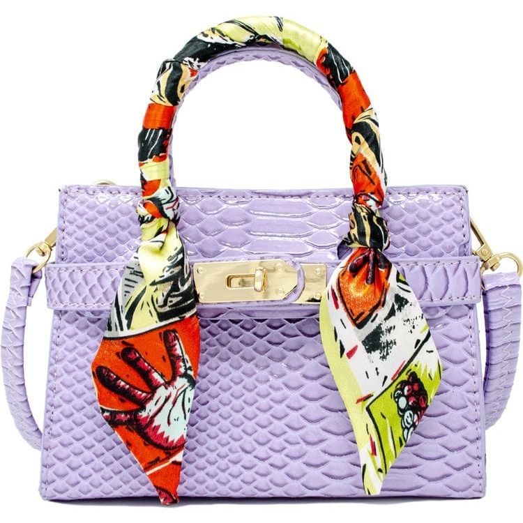 Crocodile Patent Buckle Bag - Purple